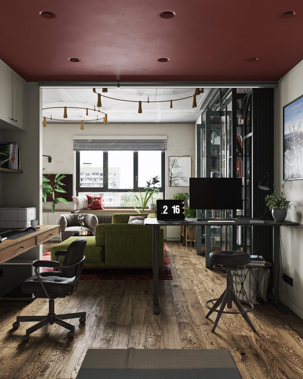 Lively Eclectic Red & Green Interior