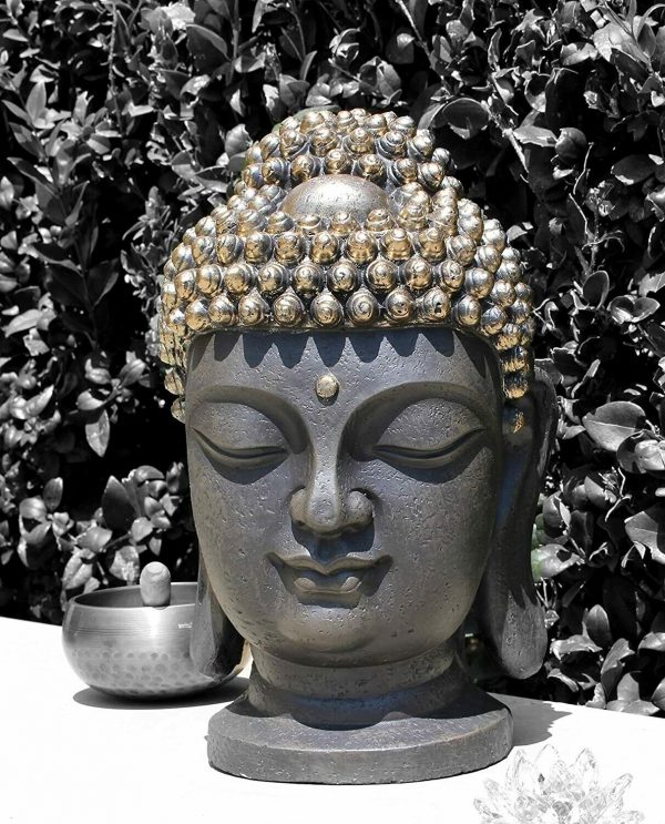Buddhist Decor Spiritual Gift Buddha Head Garden Buddha Buddha Statue Indian Art Buddha Bust Concrete Buddha Sculpture Art