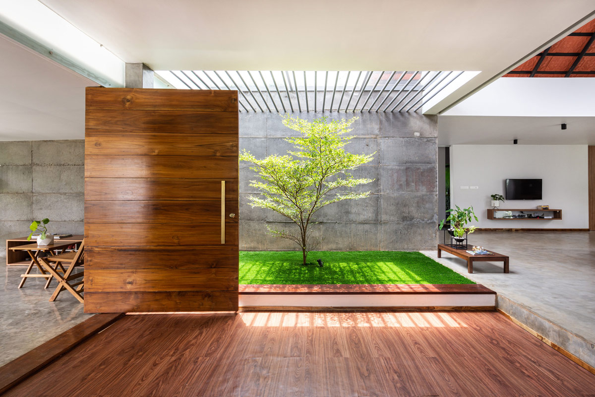 Vegetación en una casa moderna