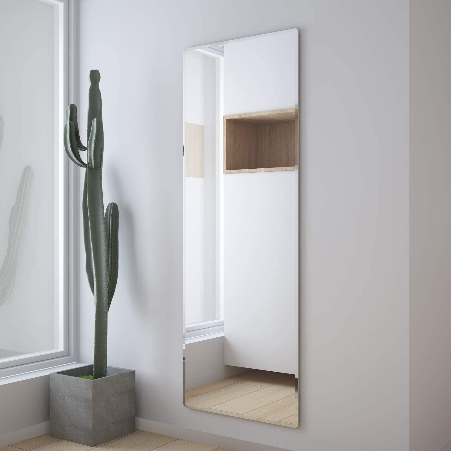frameless full length mirror with beveled edge minimalistic classic