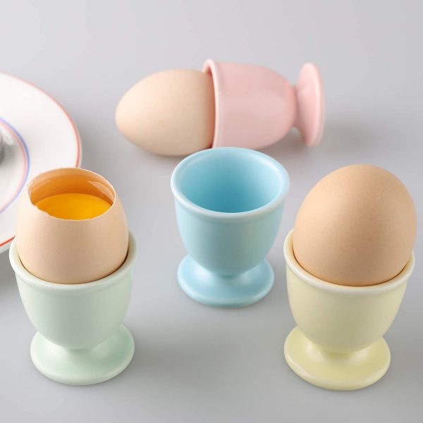 4x Fun BOILED EGG CUP HOLDER SET Cute Chick Feet Kitchen Breakfast Lunch Cook 