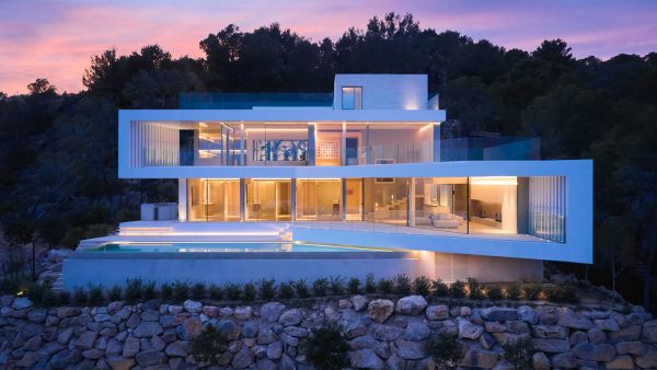 Sleek Geometric Villa In Mallorca With A Glass Facade