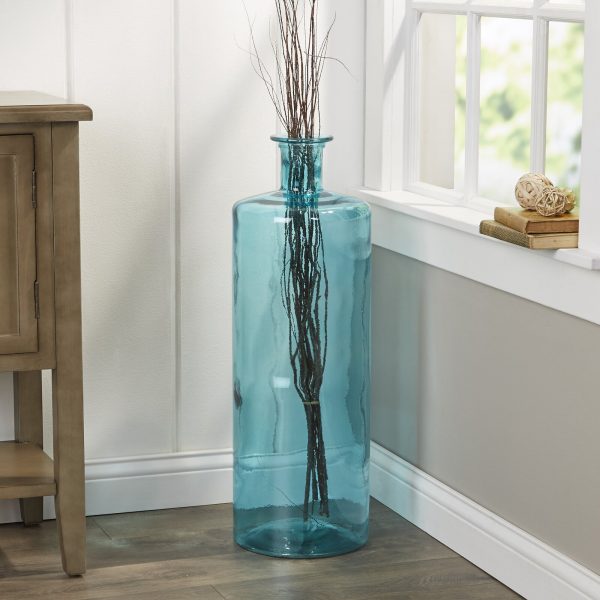 Large Clear Glass Tall Floor Standing Vase Large Glass Flower Vase 