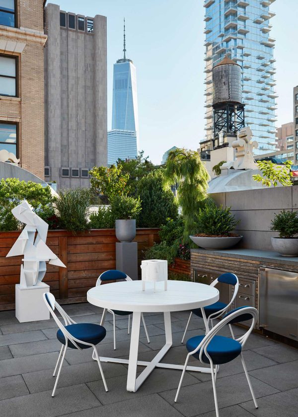 Snazzy Blue Accent Interiors & Summer-Ready Terraces