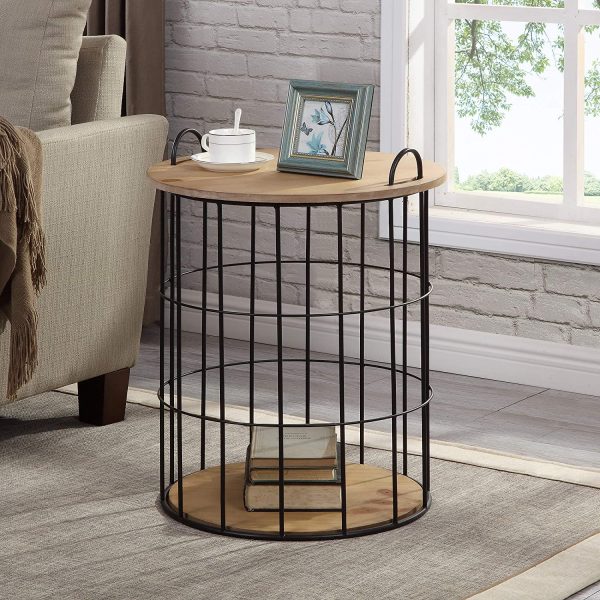 Details about   Elegant Laser Carved Wood Top Montecito Round Side Accent End Table Home Decor 