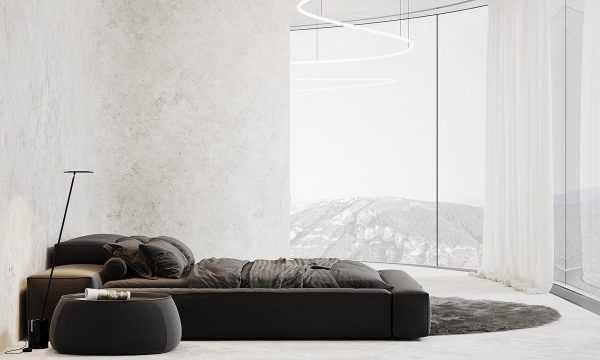 Smooth Microcement Interior Decor Concept With Heavy Black Accents