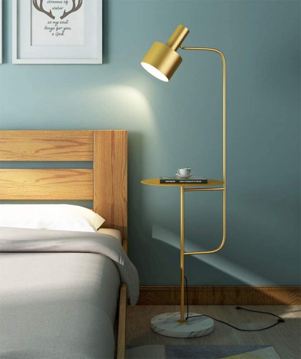 Product Of The Week: Modern Brass Floor Lamp With Side Table