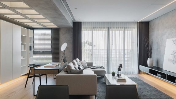 Grey And White Apartment Interiors With A Sunny Serenity