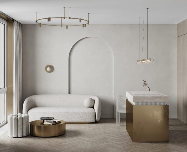 Modern Luxe Interiors Enriched With Gold And Stone