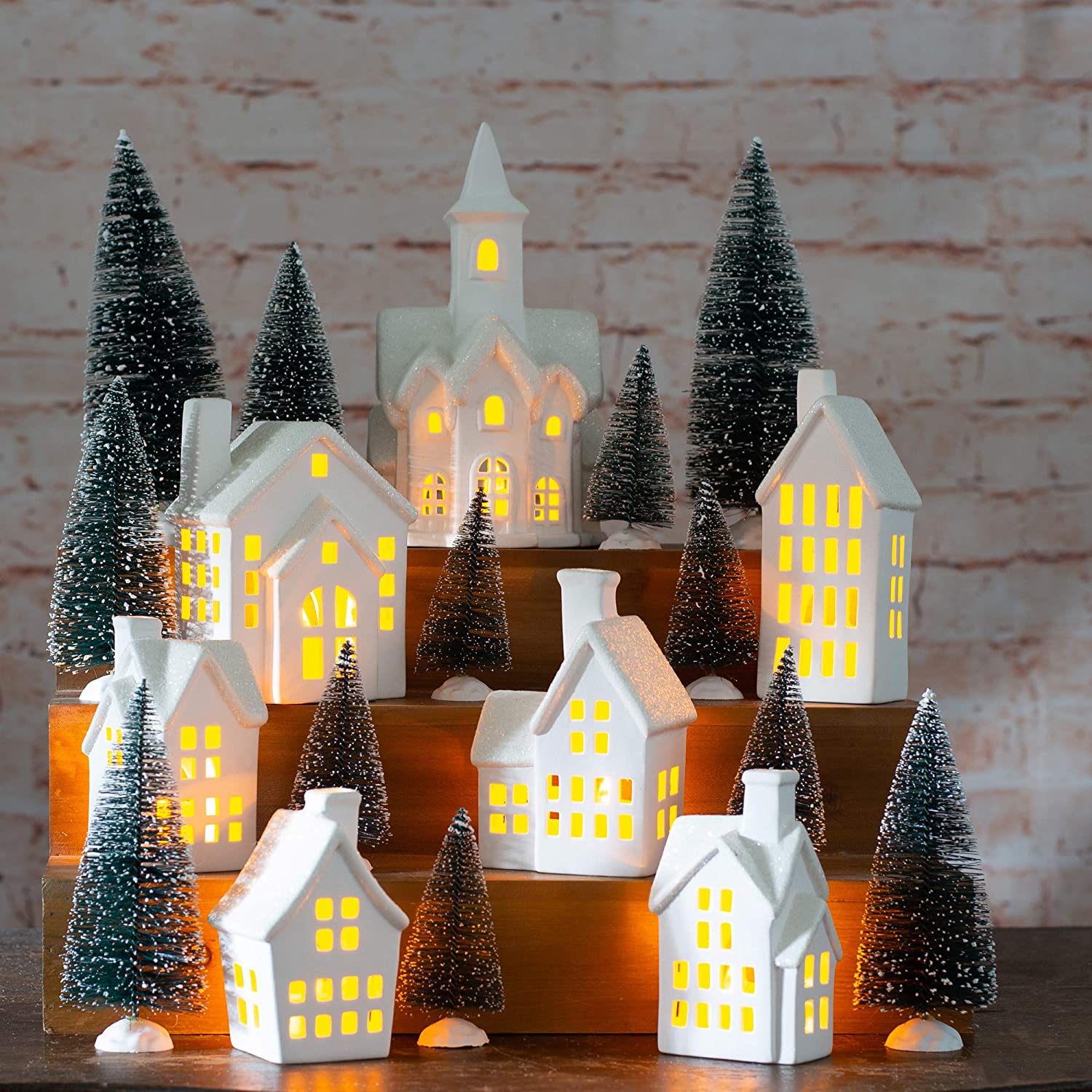 Festive Ceramic LED Light Up House Choose Design Christmas Decoration 