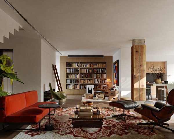 A Book Lover?s Home With Mid-Century Modern Flair