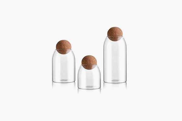 Product Of The Week: Set Of Three Glass Jars with Airtight Seal Ball Cork Lid