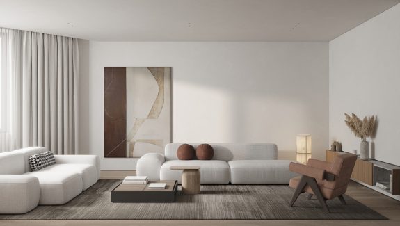 Restful Interior With Brown Accents & Whispers Of Grey (With Floor Plan)