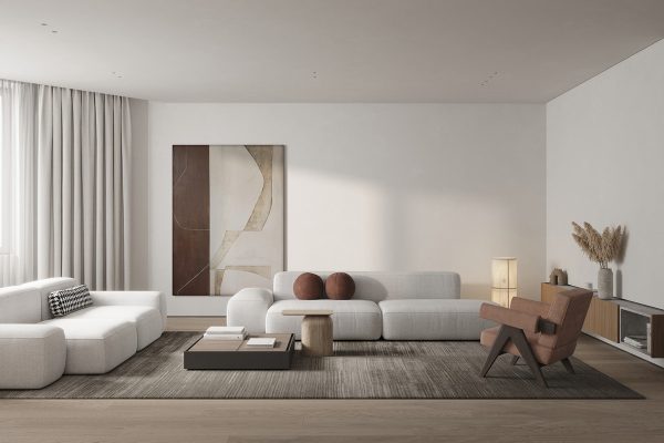 Restful Interior With Brown Accents & Whispers Of Grey (With Floor Plan)