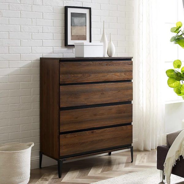 3-Drawer Dresser Easy-Glide Drawers Storage Wood Bedroom Furniture Black Oak NEW 