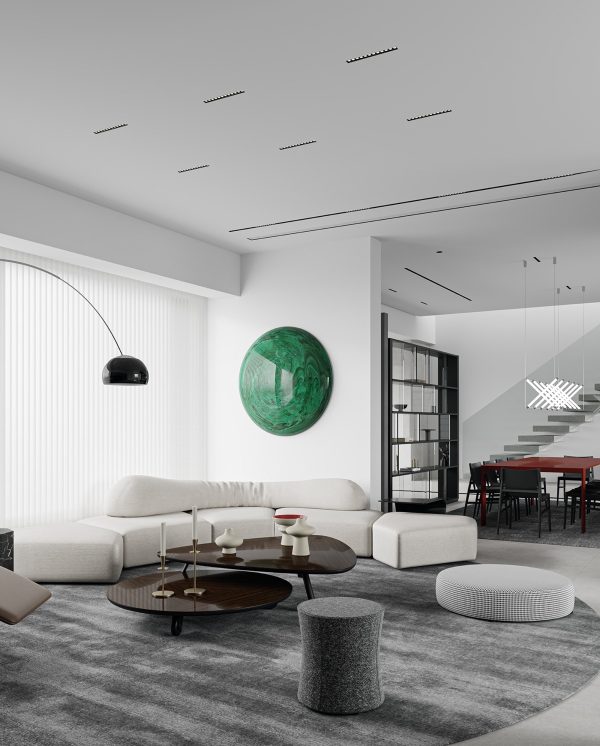 Colouring Modern Interiors With Green and Red Accents