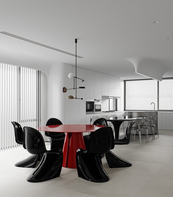 Colouring Modern Interiors With Green and Red Accents