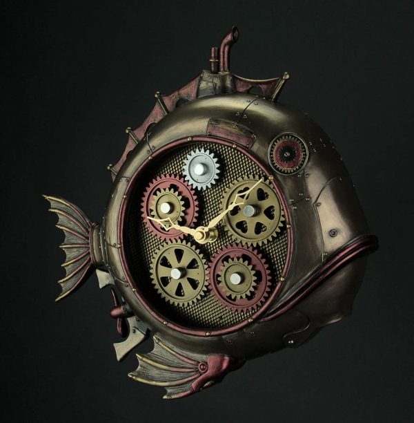 Steampunk Inspired Collectibles Heart Shape Wall Clock Cupid Arrow Sculpture 