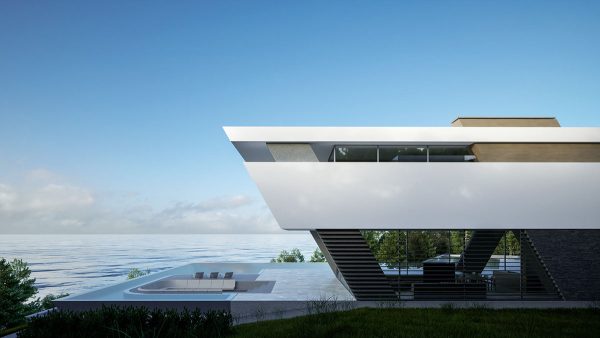 Curvilinear Home Design In A Forest By The Sea