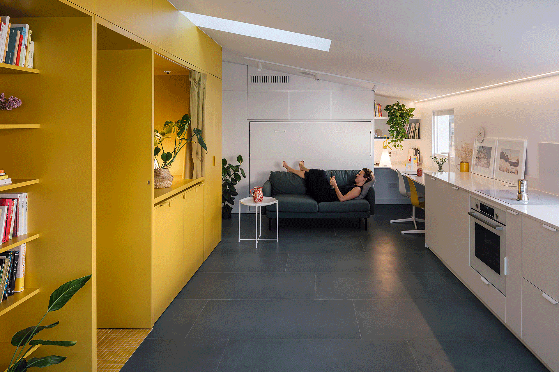 Tiny Apartment With Space-Saving Multifunctional Furniture