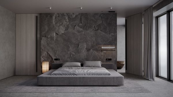Restful Grey Home Interior With Warm Lighting