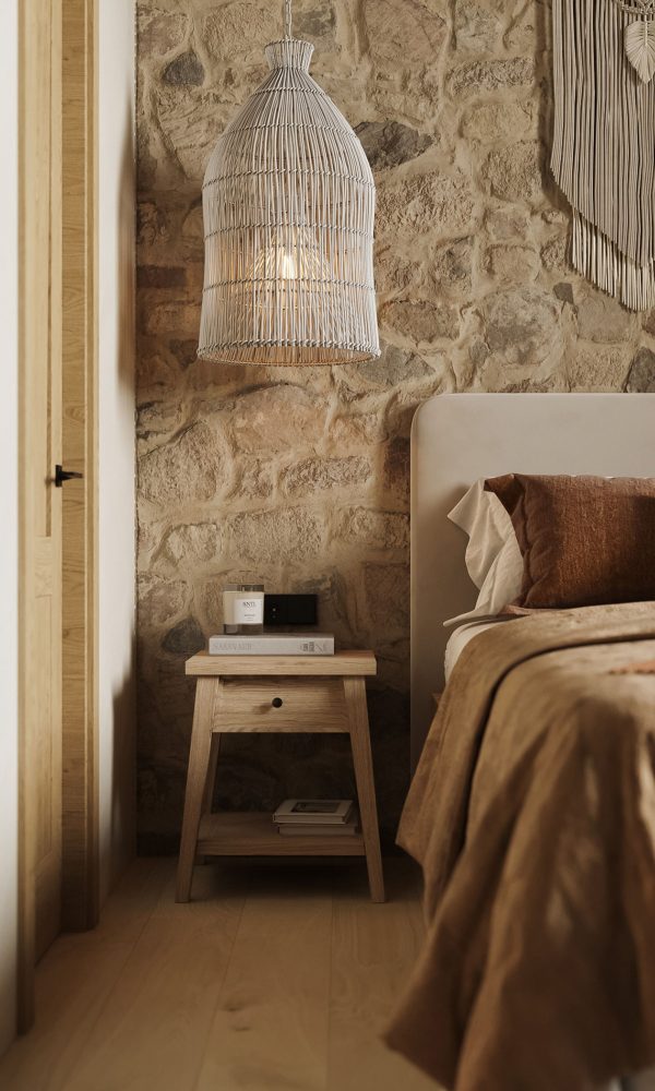A Rustic Meets Boho Interior With Authentic Stone Feature Walls