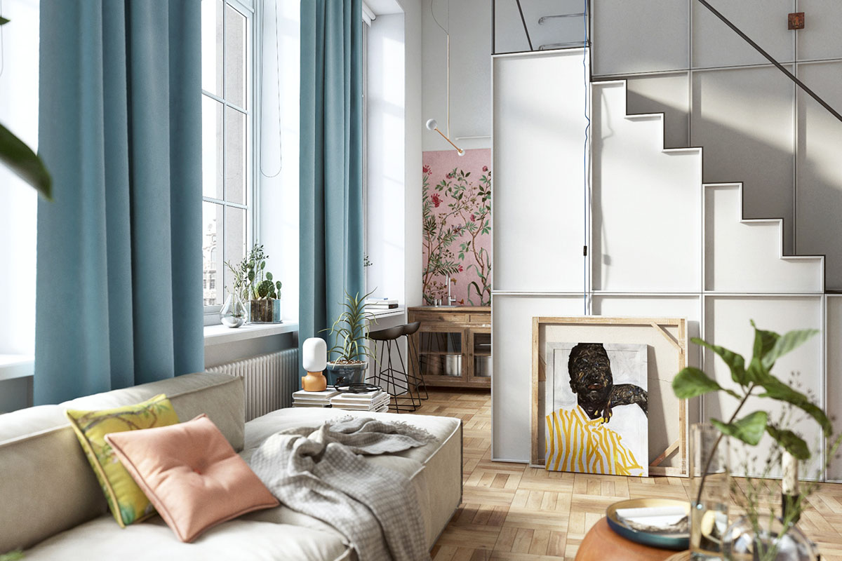 Eclectic Apartment Interiors With Serious Workspaces thumbnail