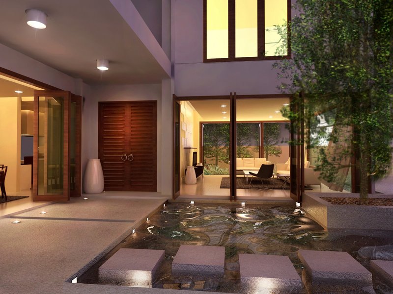 Interior Courtyards, Open Courtyard House Plans Kerala