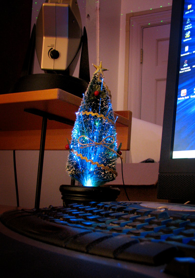 árbol de Navidad de fibra óptica