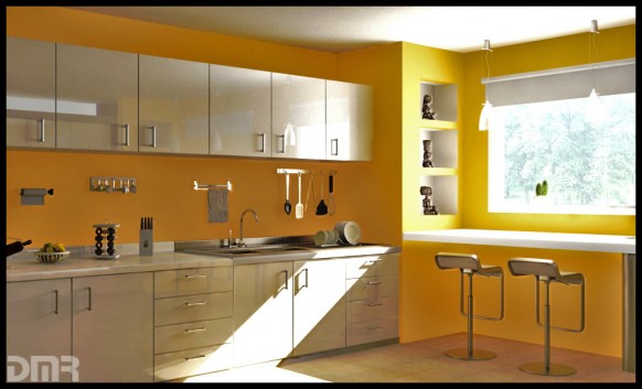 gelb-Küche