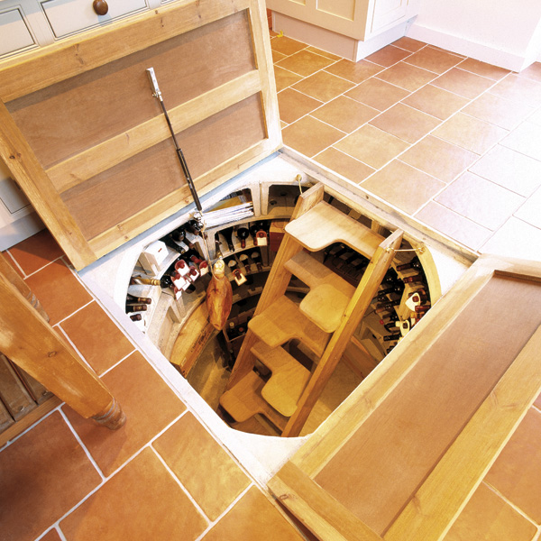 Trap Door Wine Cellar Designs, Wine Cellar Under Kitchen Island