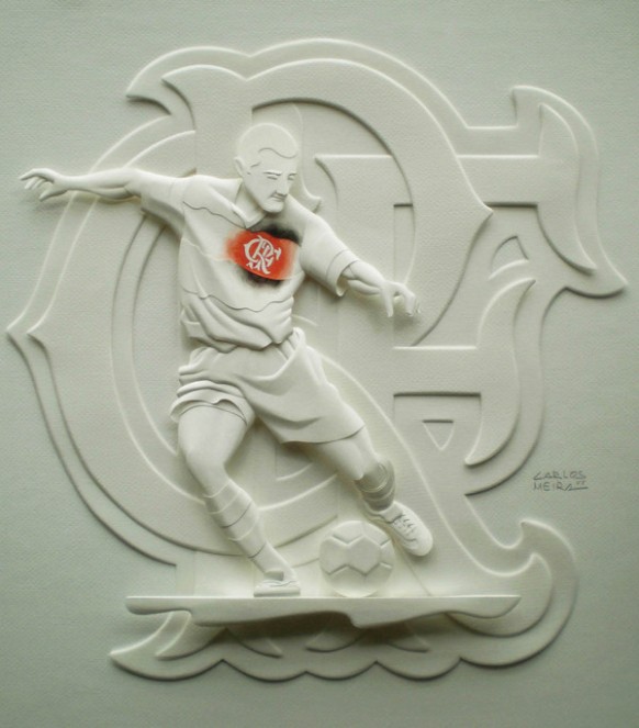 schönen Fußball Spieler Skulptur