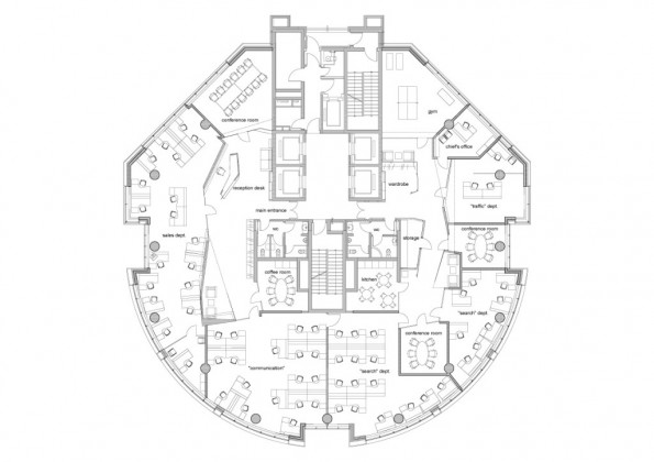 Yandex Yekaterinburg Offices Floor Plan, Cool House Plans Company