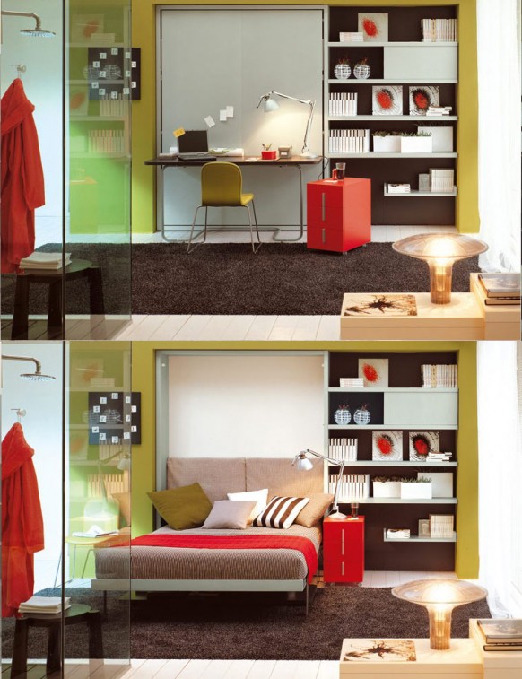 Bett-Arbeitszimmer-Möbel für kleine Räume