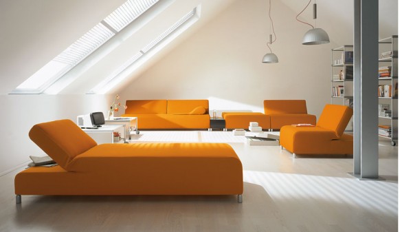 sofá naranja