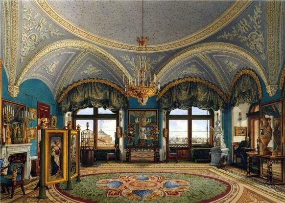 Rezeption Zimmer opulenten Russischen Palast verzierten decken