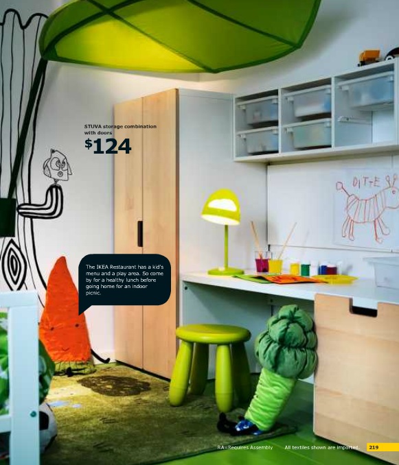 Ikea Kids Green Play Area Interior, Ikea Childrens Bed And Desk