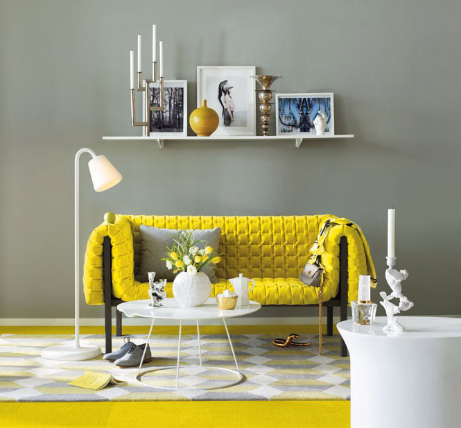 Yellow Room Interior Inspiration 55, What Color Sofa With Yellow Walls