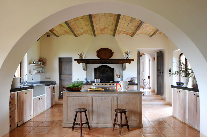 Col delle Noci Italian Villa rustic kitchen