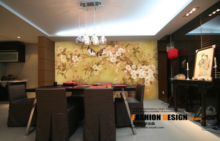 Exquisite Wall Coverings From China, Asian Dining Room Decor Wallpapers