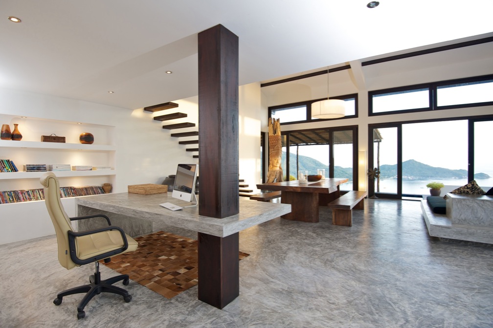 Modern Neutral Home Office Space | Interior Design Ideas