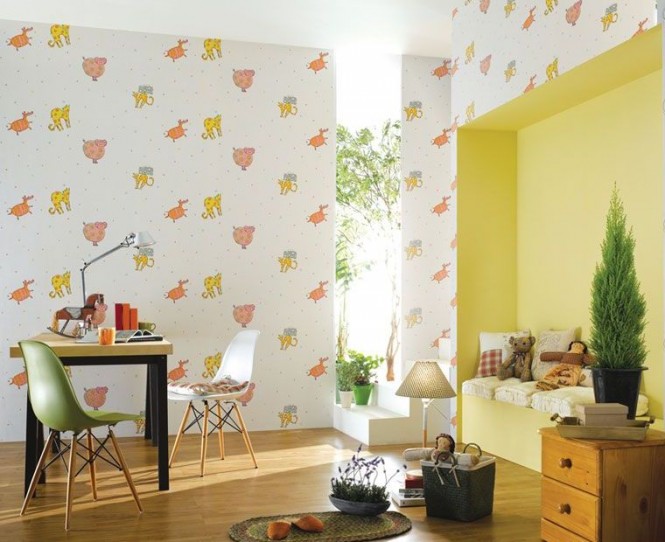 Trang trí nội thất nhà cho trẻ bằng giấy dán tường