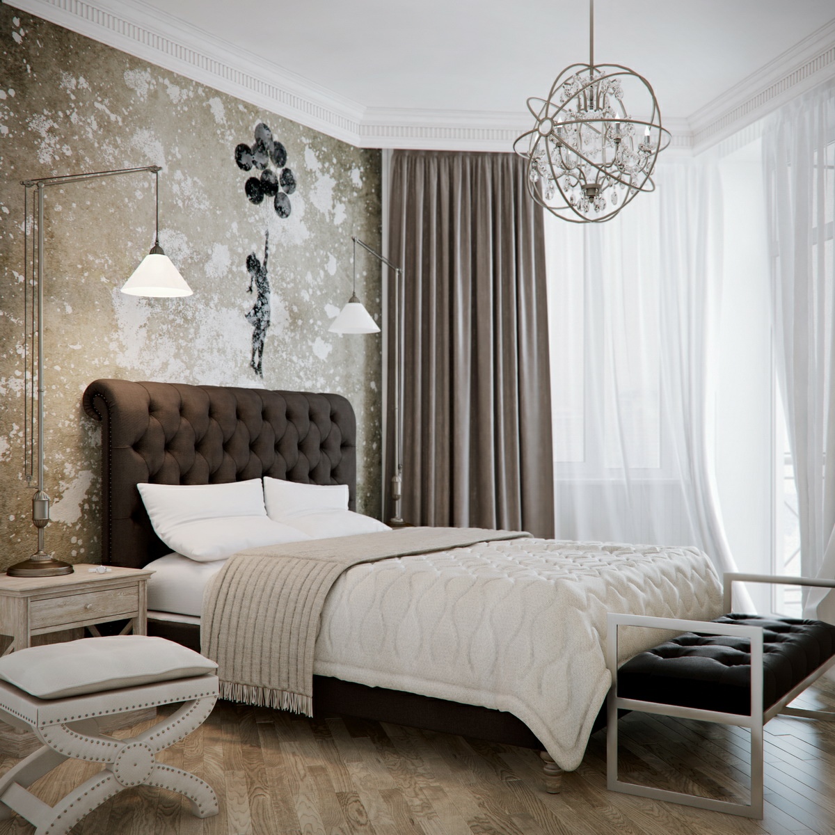 brown beige bedroom design | Interior Design Ideas.