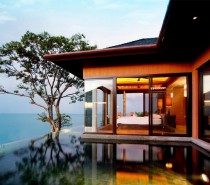 Bedroom with infinity pool