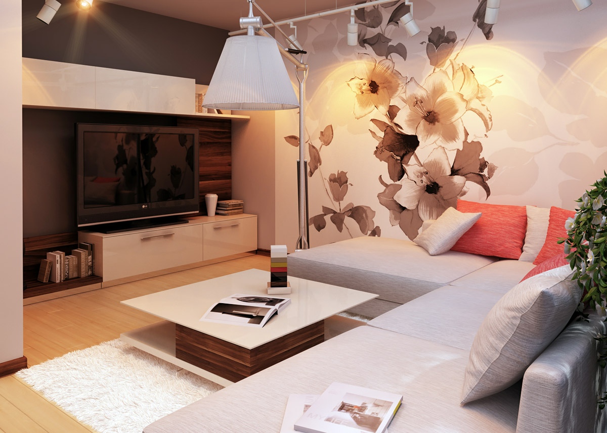 Bespoke Wallpaper Neutral Lounge Interior Design Ideas