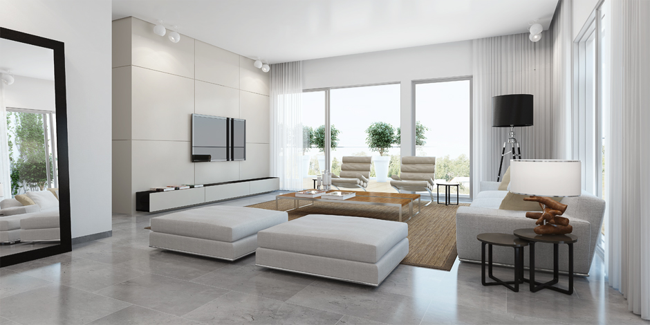 Modern White Living Room Interior, Home Decoration Living Room Modern