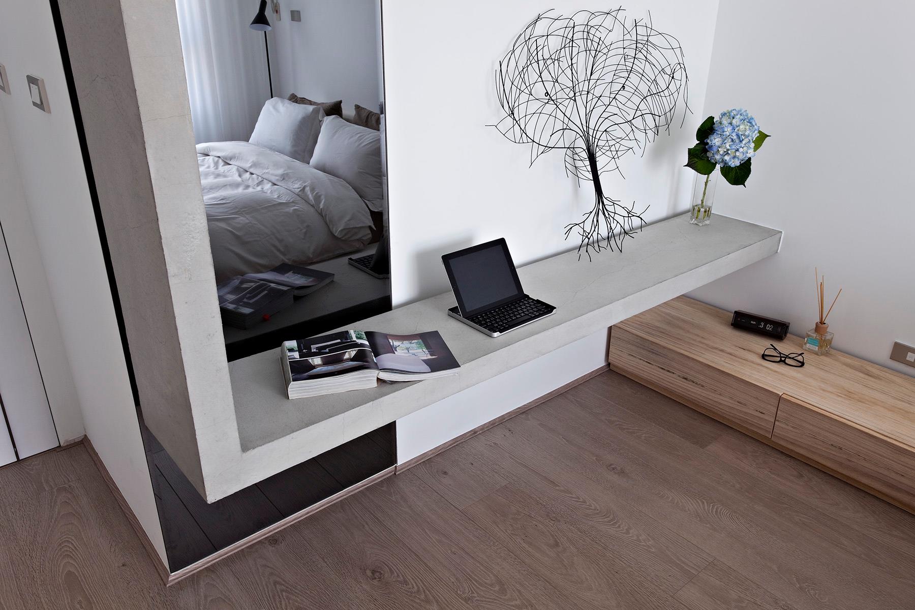 Contemporary bedroom shelving Interior Design Ideas