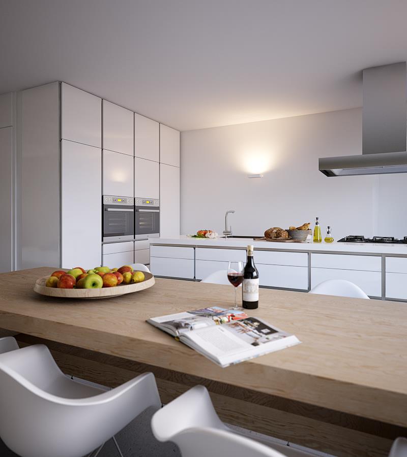 White Gloss Kitchen Interior Design Ideas, Kitchen Wall Lights Ideas
