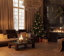 Modern decors don't have to be cold and unwelcoming during the holidays. Adding a Christmas tree, candles and a few festive Christmas baubles can amp up the welcome factor in a contemporary setting.