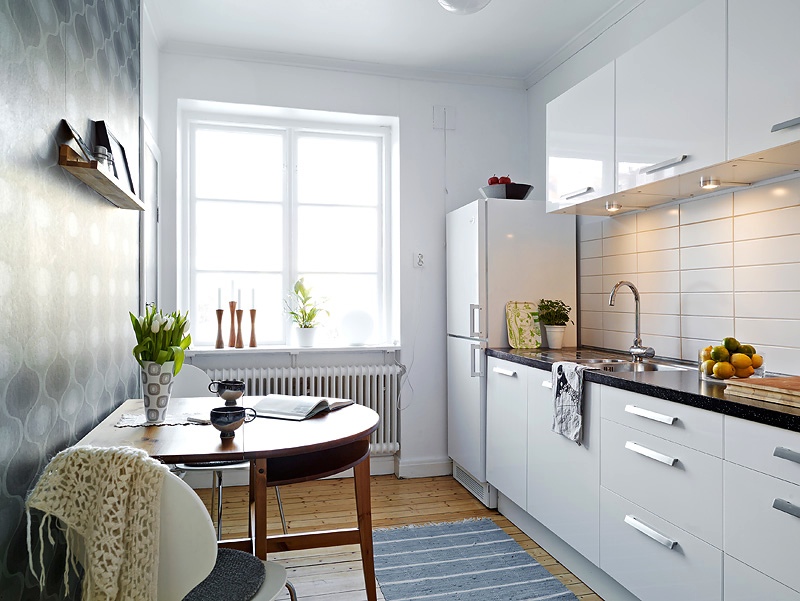 | white small apartment kitchenInterior Design Ideas.